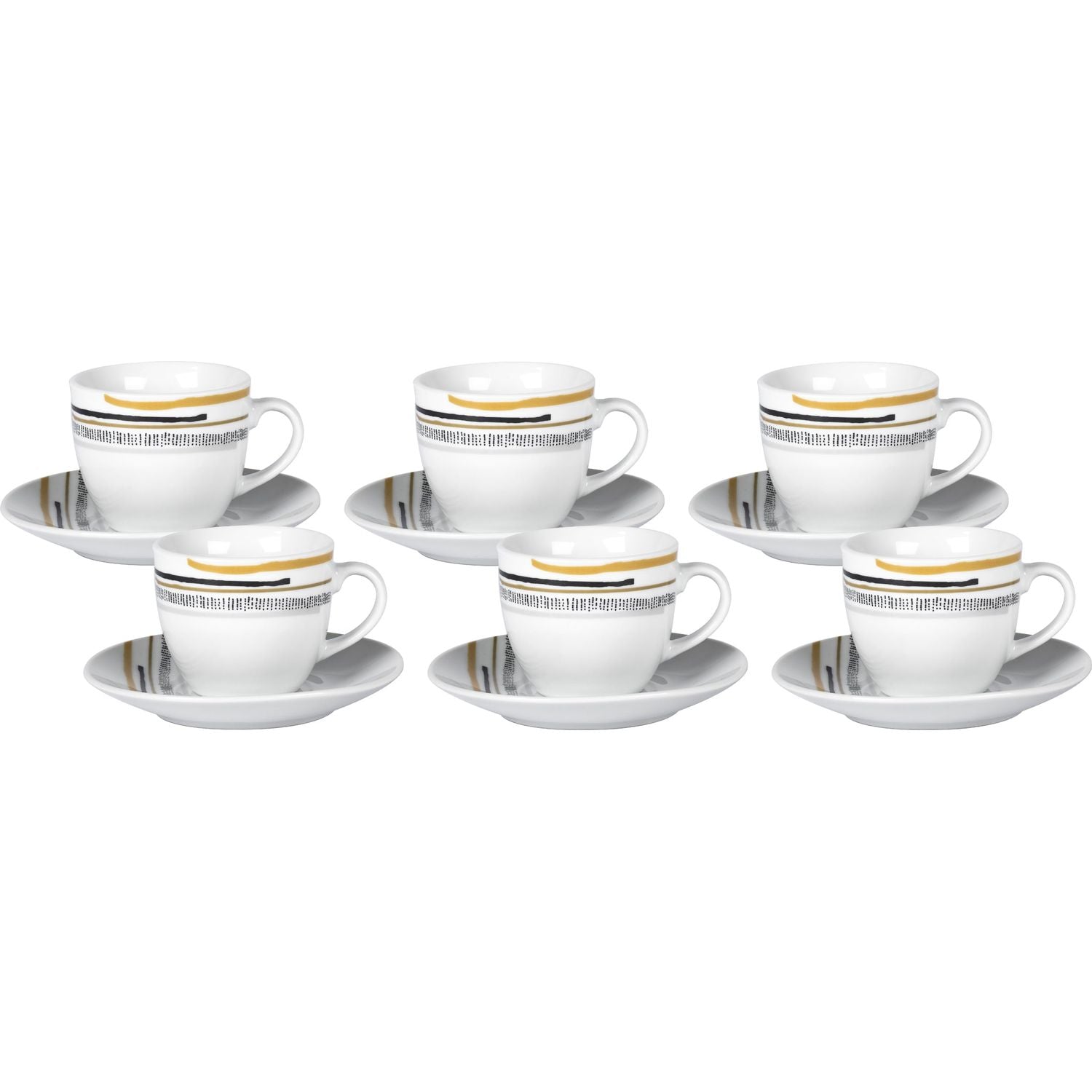 GUSTO CASA - Servizio da caffè Antalya in Porcellana - 6 tazzine con piattini
